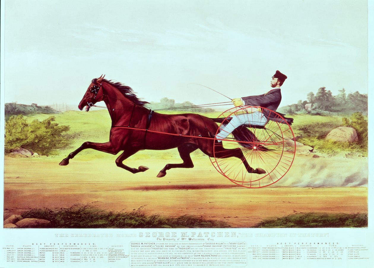 नाथनियल क्यूरियर (1813-88) और जेम्स मेरिट इवेस (1824-95), 1860 द्वारा उत्कीर्ण, मनाया हुआ घोड़ा, जॉर्ज एम। पैटन, द चैंपियन ऑफ़ द टर्फ द्वारा अमेरिकी स्कूल