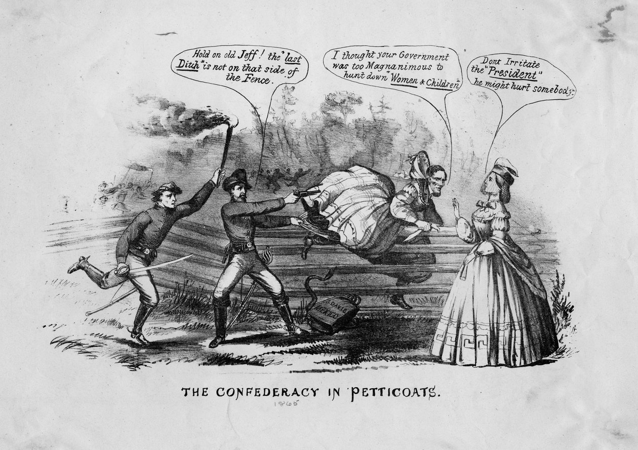 पेटीकोट में परिसंघ, c.1865 द्वारा अमेरिकी स्कूल