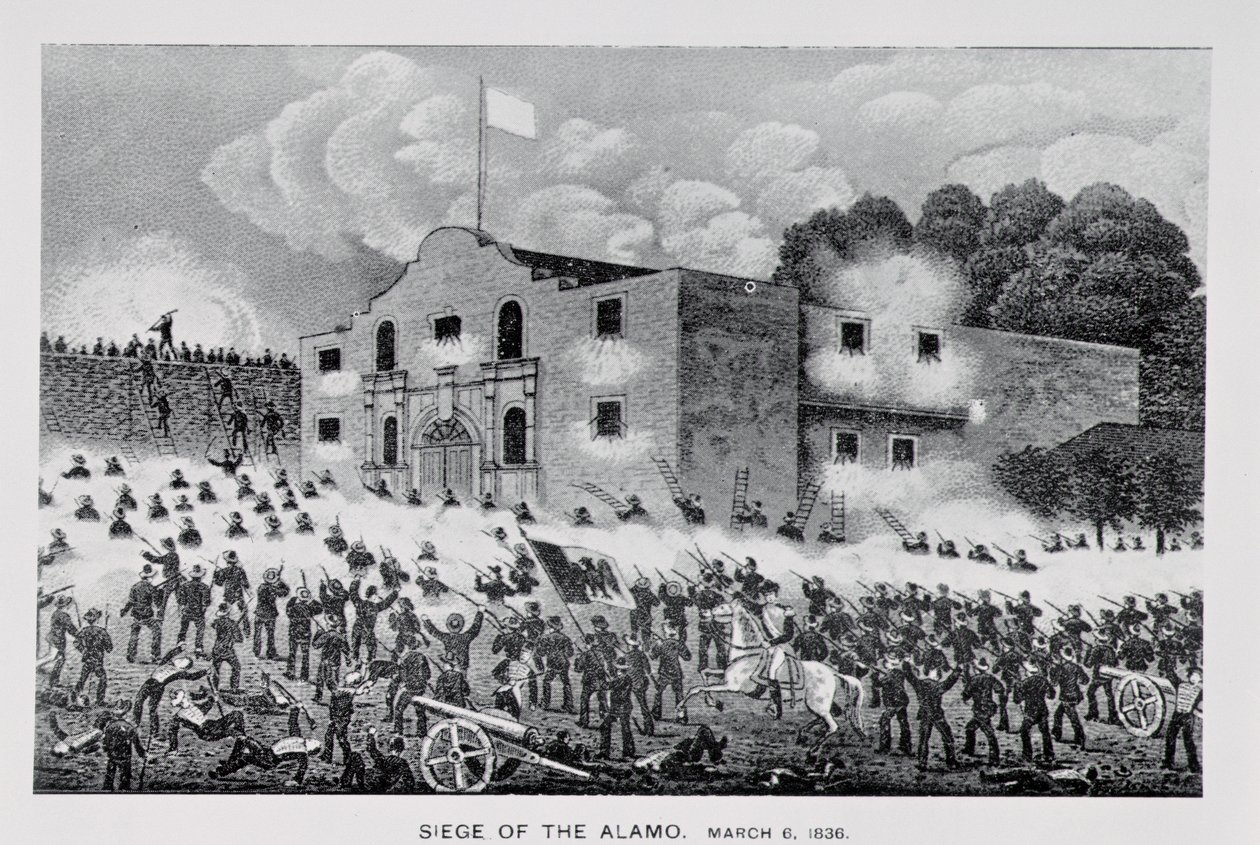 अलामो की घेराबंदी, 6 मार्च 1836, विलियम एच। ब्रोकर द्वारा &39;टेक्सास, ए एपिटोम ऑफ टेक्सास हिस्ट्री, 1897&39; से द्वारा अमेरिकी स्कूल