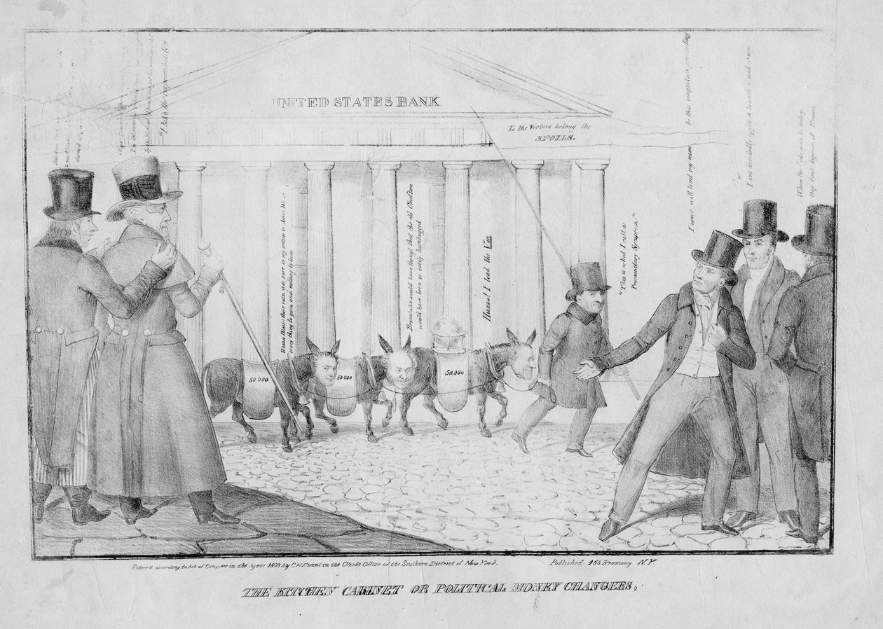 किचन कैबिनेट, या, पॉलिटिकल मनी चेंजर्स, 1833 द्वारा अमेरिकी स्कूल