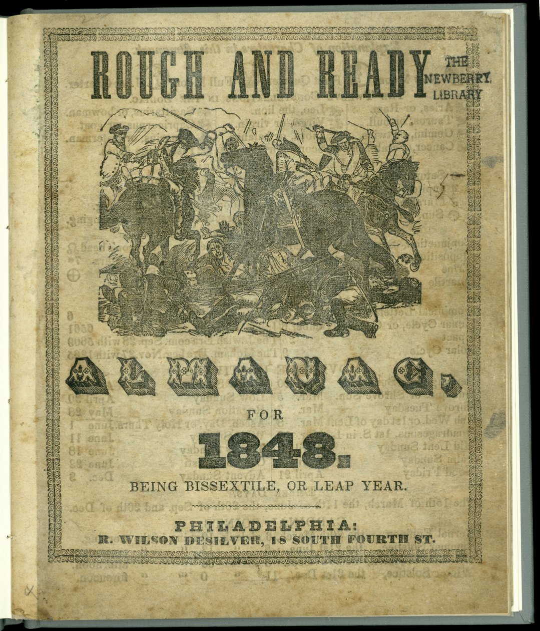 1848 के लिए रफ एंड रेडी पंचांग का शीर्षक पृष्ठ, 1847 में प्रकाशित (प्रिंट) द्वारा अमेरिकी स्कूल