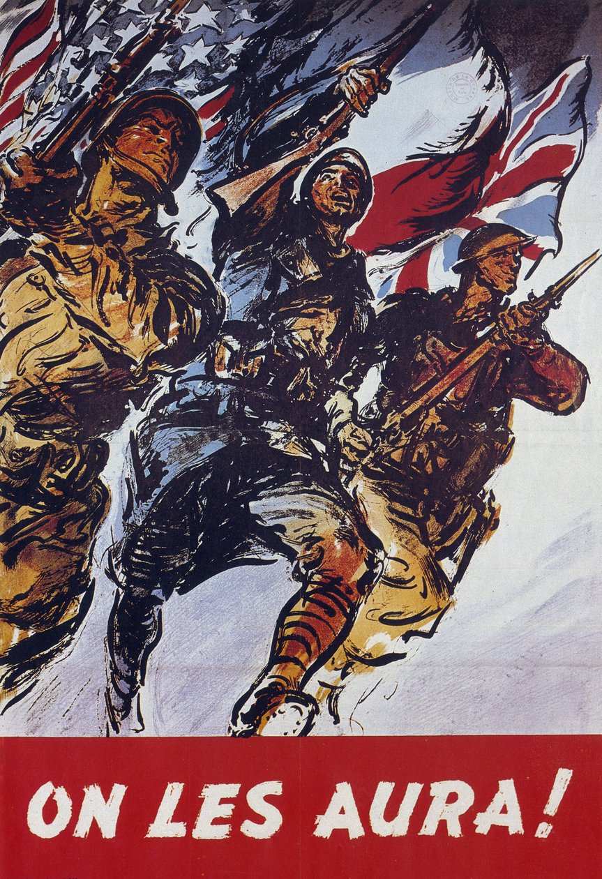 हम उन्हें प्राप्त करेंगे! 1944 अमेरिकी प्रचार पोस्टर 1944 के डिबार्कमेंट के बाद प्रसारित हुआ द्वारा अमेरिकी स्कूल