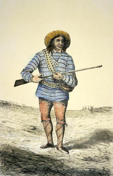 एरिज़ोना के ज़ूनी लोग, c.1860 (रंग लिथो) द्वारा अमेरिकी स्कूल