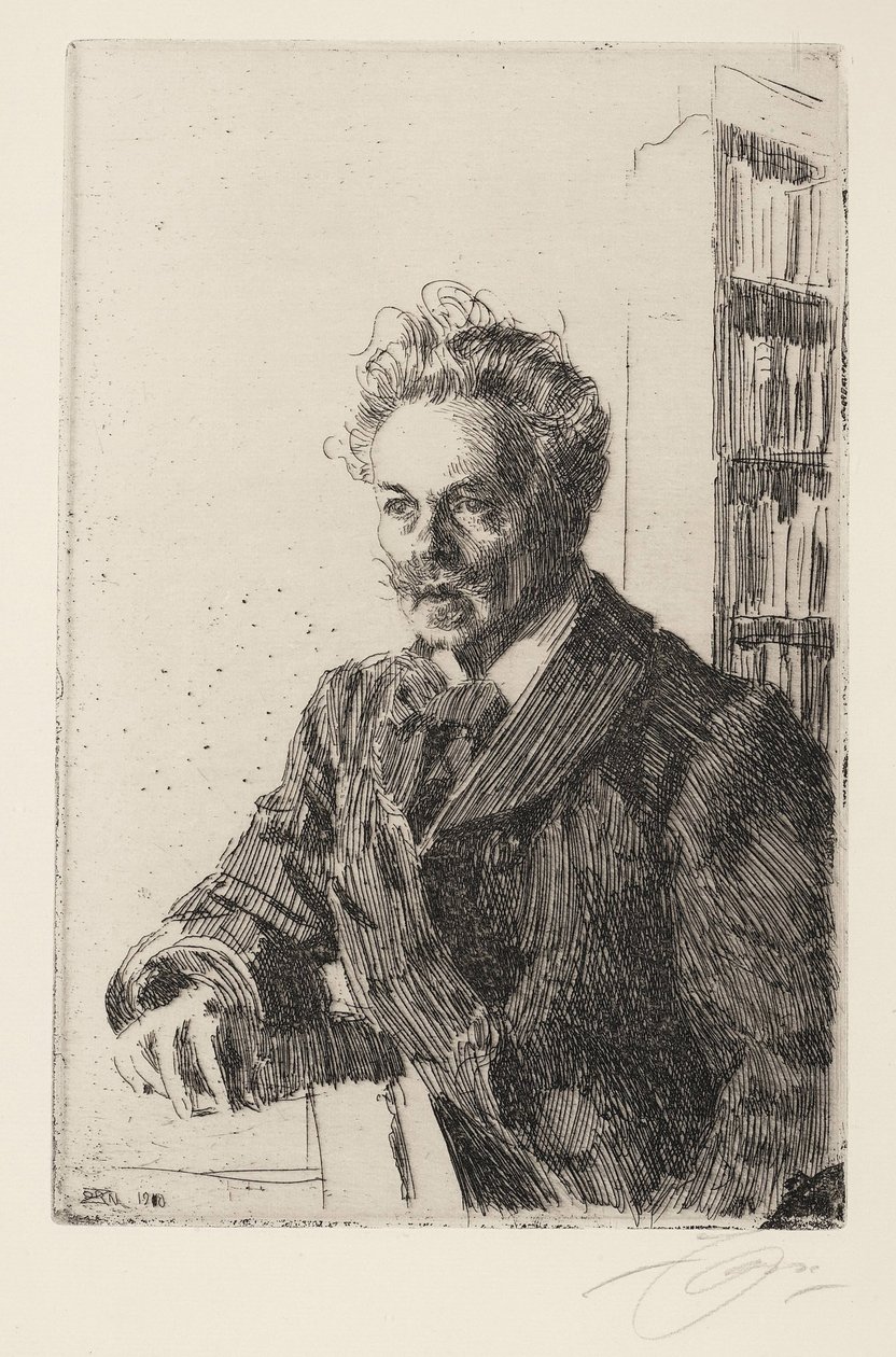 अगस्त स्ट्रिंडबर्ग (1849-1912) - ज़ोर्न, एंडर्स लियोनार्ड (1860-1920) - 1910 - नक़्क़ाशी - 29,8x19,8 - निजी संग्रह द्वारा अलग है लियोनार्ड ज़ोर्न