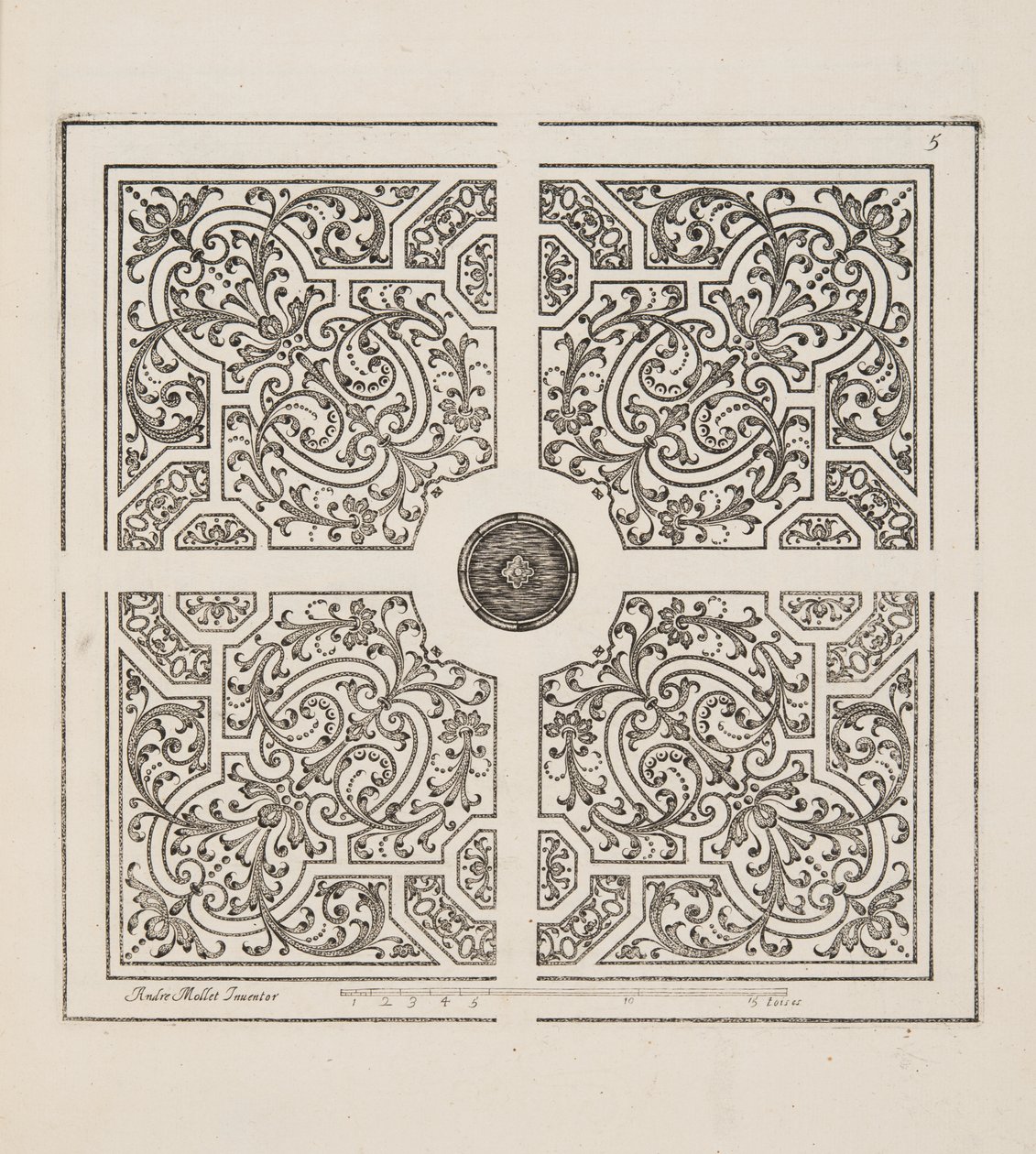 थिएटर डेस प्लान्स एट जार्डिनेज, पब 1652 (उत्कीर्णन) से पार्टेरे के लिए डिज़ाइन द्वारा आंद्रे मोलेट