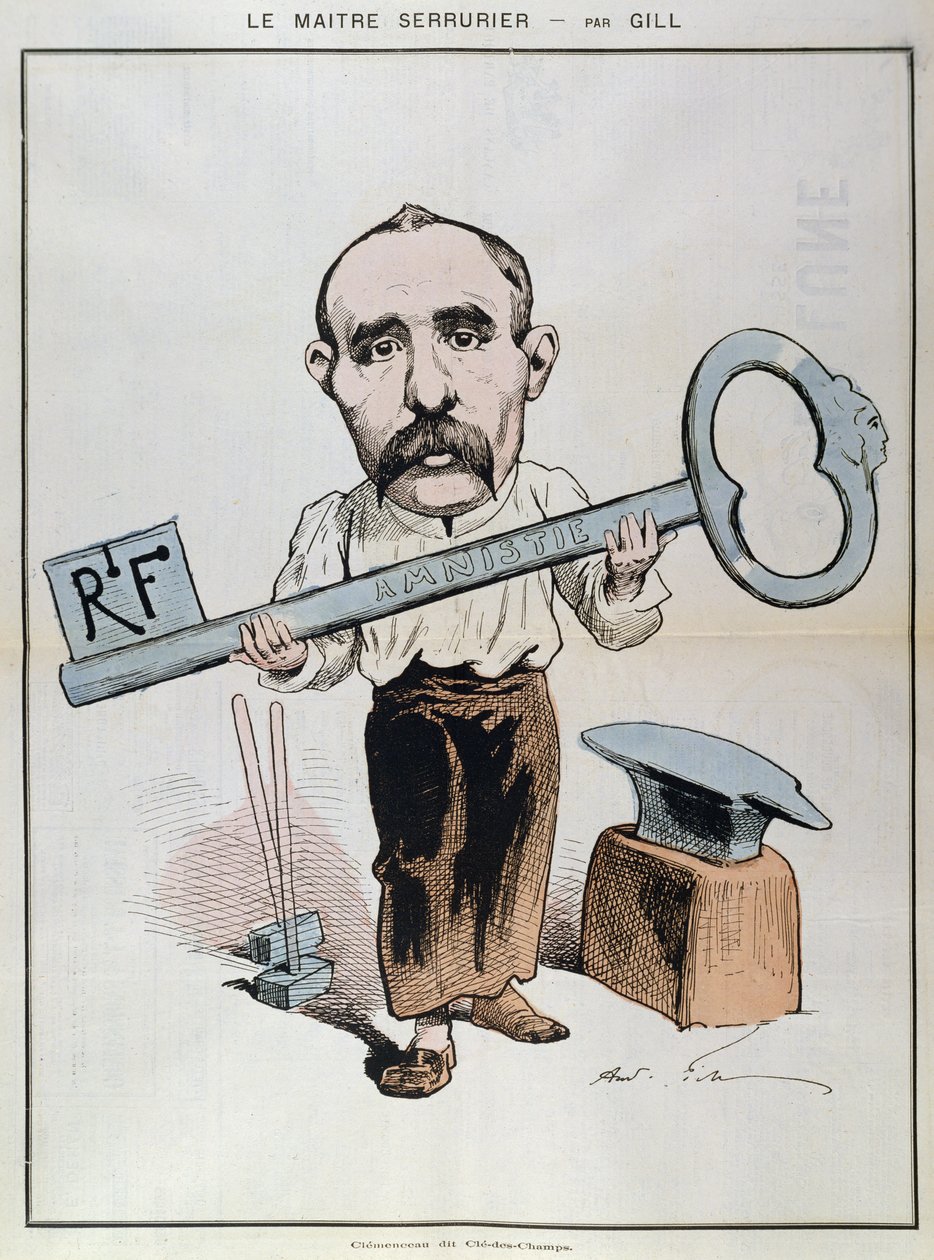 &39;द रेड मून&39;, 1879 से जॉर्जेस क्लेमेंको (1841-1929) का कैरिकेचर द्वारा एंड्रयू गिल