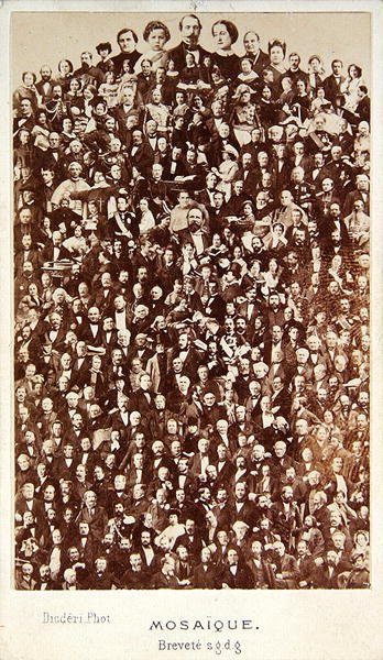 दूसरे साम्राज्य के व्यक्तित्व, c.1860 (सेपिया फोटोमोंटेज) द्वारा आंद्रे एडोल्फ यूजीन डिसडेरी
