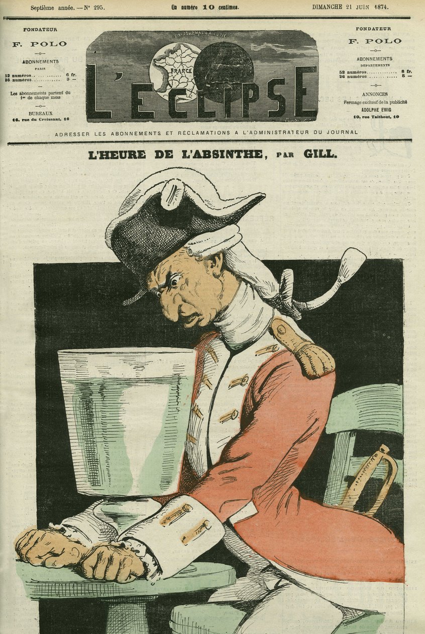 Absinthe घंटे, गिल की एक कविता का चित्रण। गिल द्वारा "" L'Eclipse" में कवर, जून २१ द्वारा एंड्रयू गिल