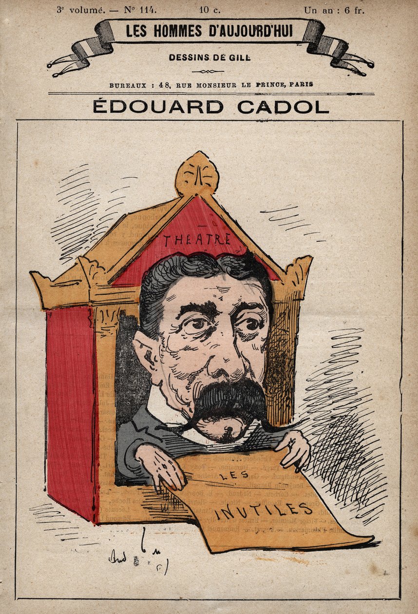एडवर्ड कैडोल का कार्टून (1831-1898) 'लेस होम्स डी'टुडे' के अंग्रेजी उपन्यासकार c. 1779 - 1880 आंद्रे गिल द्वारा (1840-85) द्वारा एंड्रयू गिल