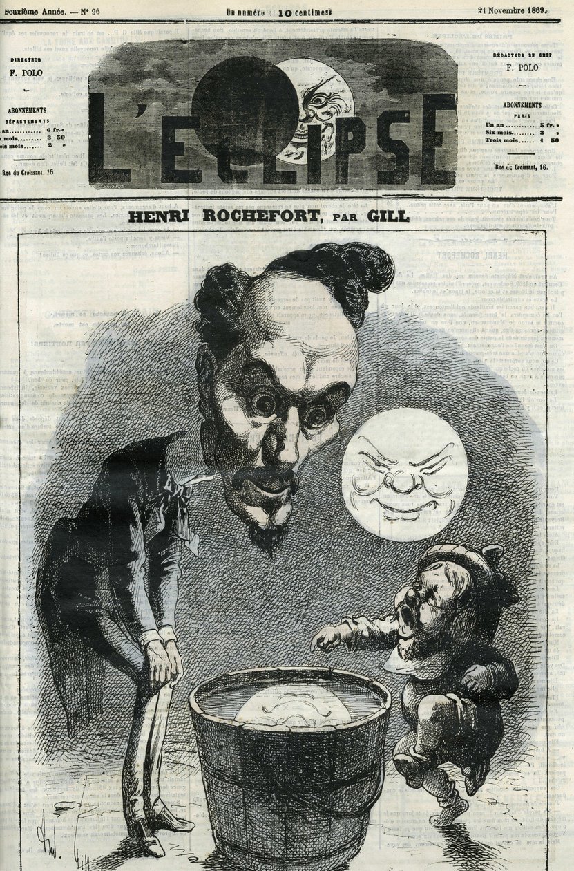 हेनरी रोशफोर्ट (1831-1913), फ्रांसीसी पत्रकार, लेखक और राजनीतिज्ञ। गिल द्वारा "" L'Eclipse" में कवर करें, नवंबर २१ द्वारा एंड्रयू गिल