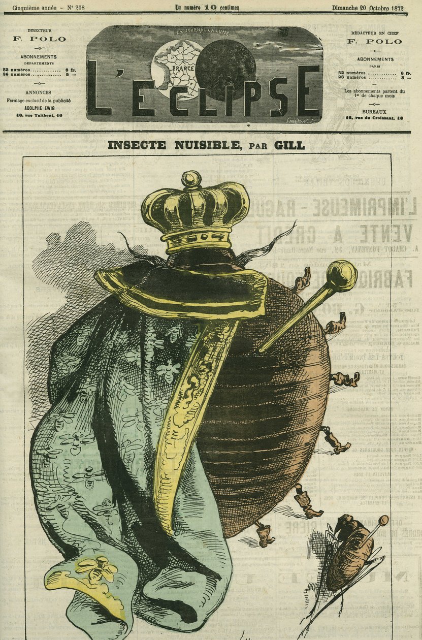 कीट कीट, Cercle Agricole et Horticole du Luxembourg की प्रदर्शनी के लिए तिलचट्टे में राजशाही। गिल द्वारा "" L'Eclipse" में कवर, अक्टूबर 20 द्वारा एंड्रयू गिल