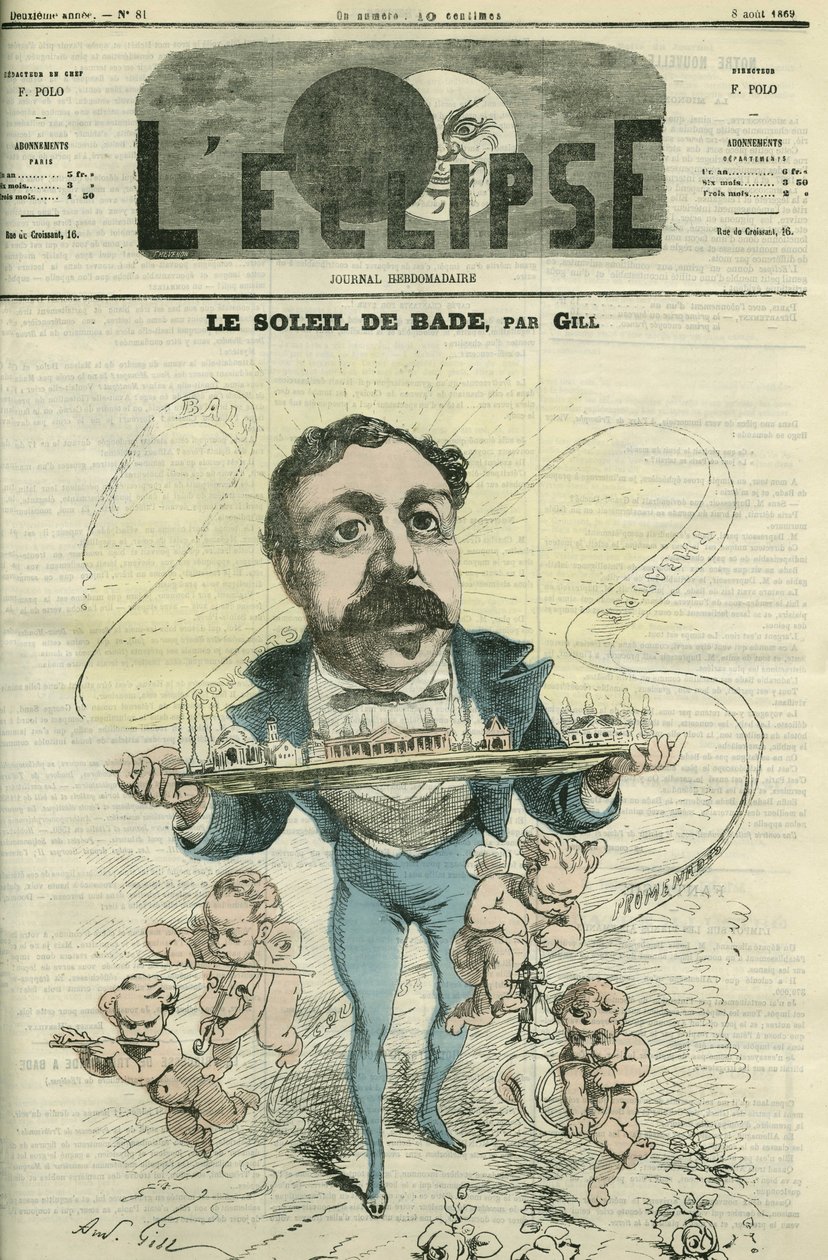 जैक्स एमिल डुप्रेसोइर (1832-1884), बाडेन-बैडेन में कला के व्यक्ति। गिल द्वारा "" L'Eclipse"" में कवर, 8 अगस्त द्वारा एंड्रयू गिल