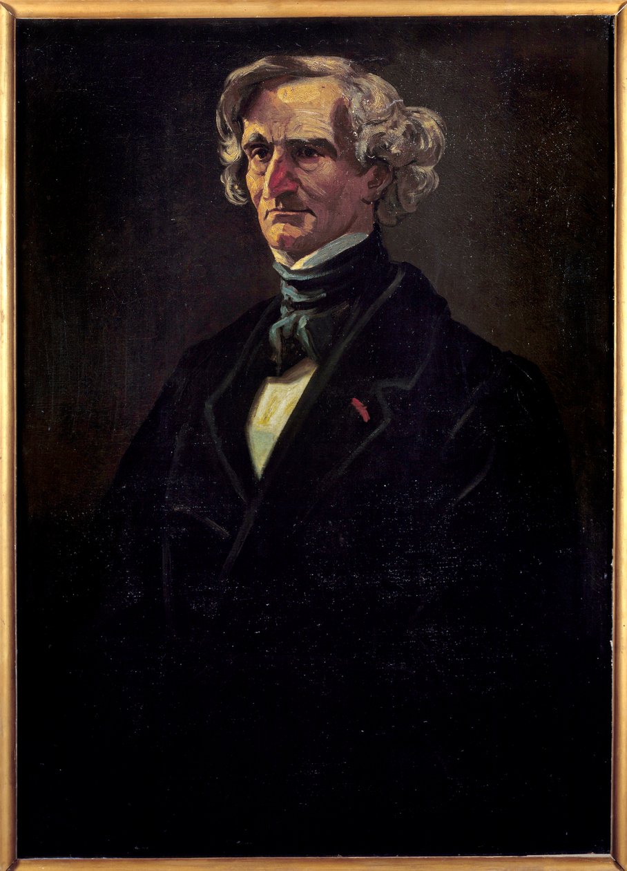 हेक्टर बर्लियोज़ का पोर्ट्रेट (1803-1869), फ्रांसीसी संगीतकार। आंद्रे गिल द्वारा चित्रकारी (1840-1885) द्वारा एंड्रयू गिल