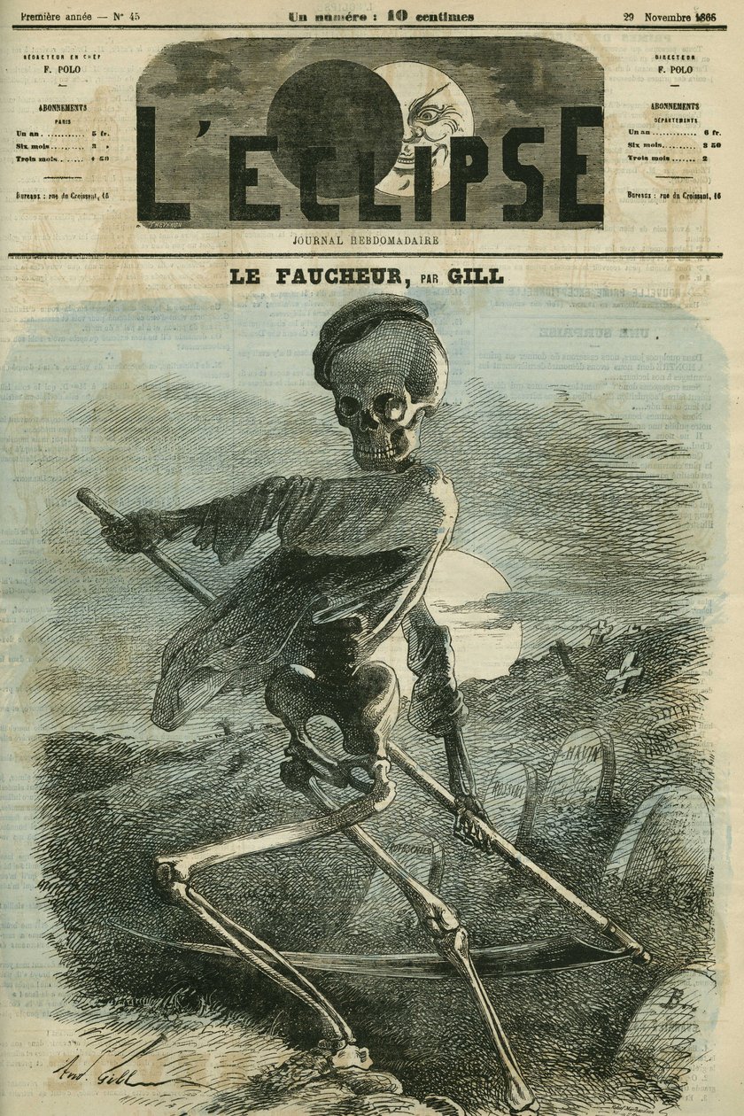लावक, मौत का प्रतिनिधित्व। गिल द्वारा "" L'Eclipse" में कवर, 29 नवंबर द्वारा एंड्रयू गिल