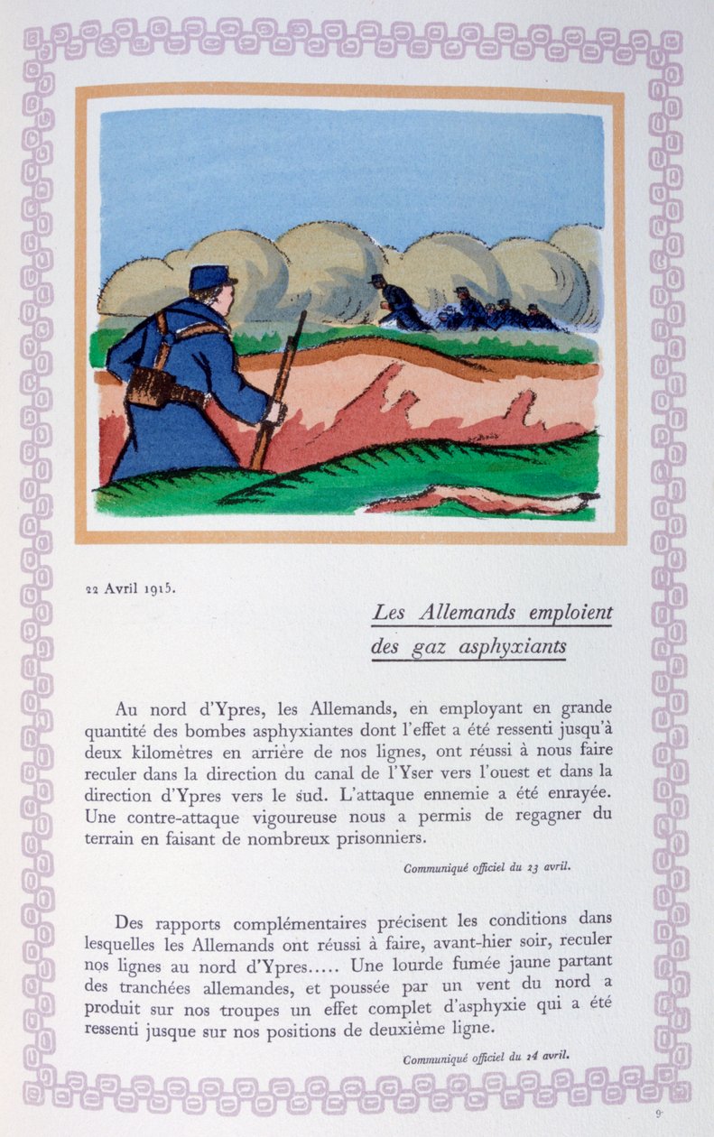 जर्मन लोग क्लोरीन गैस, Ypres, 22 अप्रैल 1915, 1919 का उपयोग करते हैं द्वारा आंद्रे हेल