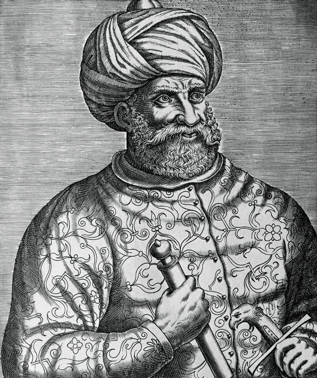 खैर अल-दीन का पोर्ट्रेट, जिसे बारब्रोसा (1465-1546), तुर्की कोर्सेर और एडमिरल के नाम से जाना जाता है, आंद्रे थेवेट (1502-1590) द्वारा उकेरा गया है। द्वारा आंद्रे तिवेट
