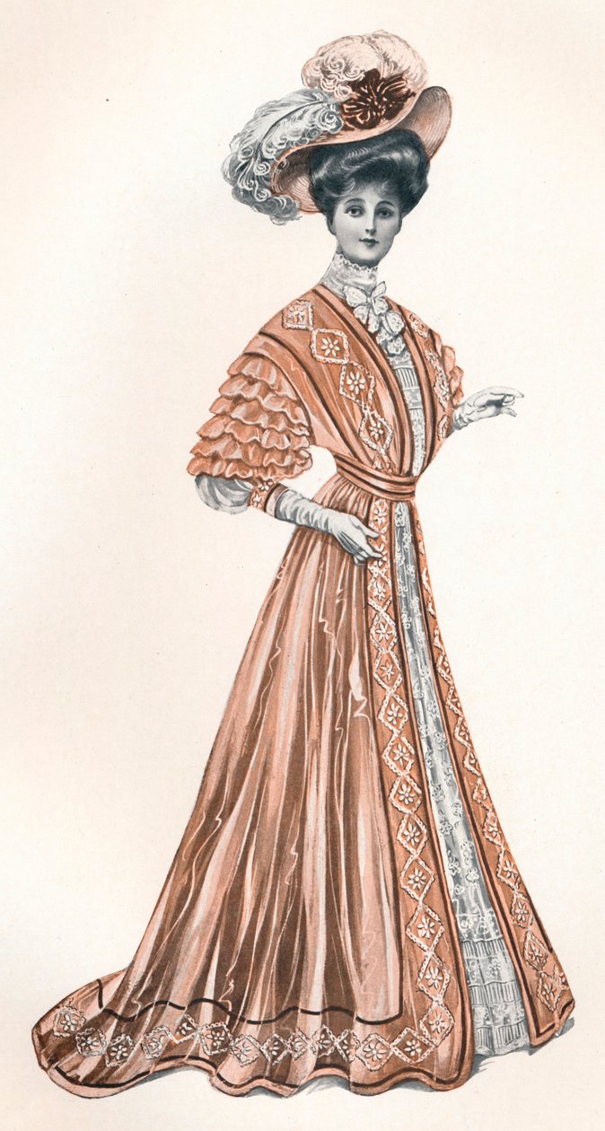 एक एडवर्डियन महिला की कैटलॉग चित्रण, c1908 द्वारा आंद्रे और बेपहियों की गाड़ी