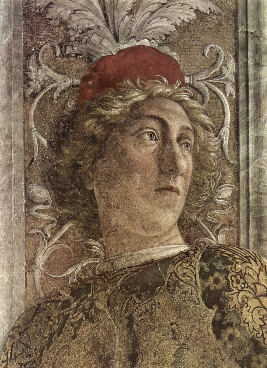 Freskenzyklus in der Camera degli Sposi im Palazzo Duccale in Mantua, Szene द्वारा एंड्रिया मेंटेग्ना