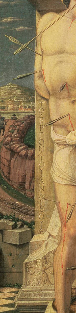 सेंट सेबेस्टियन (विस्तार), c.1459 (टेम्पल ऑन पैनल) द्वारा एंड्रिया मेंटेग्ना