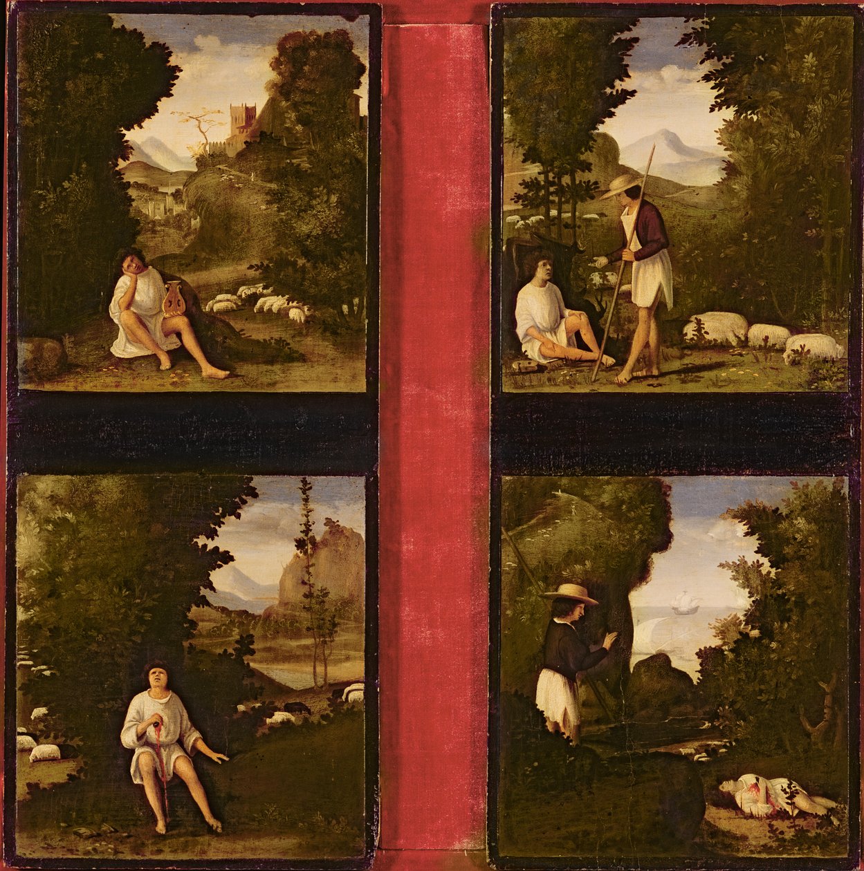 तेबेलदेव के दृश्यों से दृश्य, c.1505 (लकड़ी पर तेल) द्वारा एंड्रिया प्रीविताली