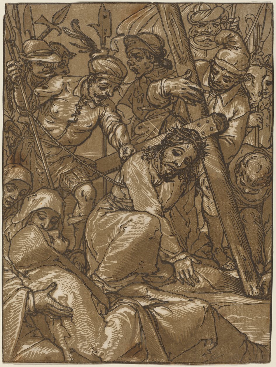 द बियरिंग ऑफ़ द क्रॉस, 1580s। द्वारा एंड्रिया एंड्रीनी