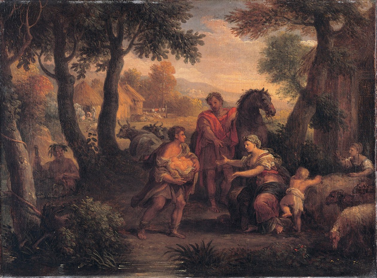 रोमुलस और रेमस की खोज, सी। 1720-1740 द्वारा एंड्रिया लुकाटेली
