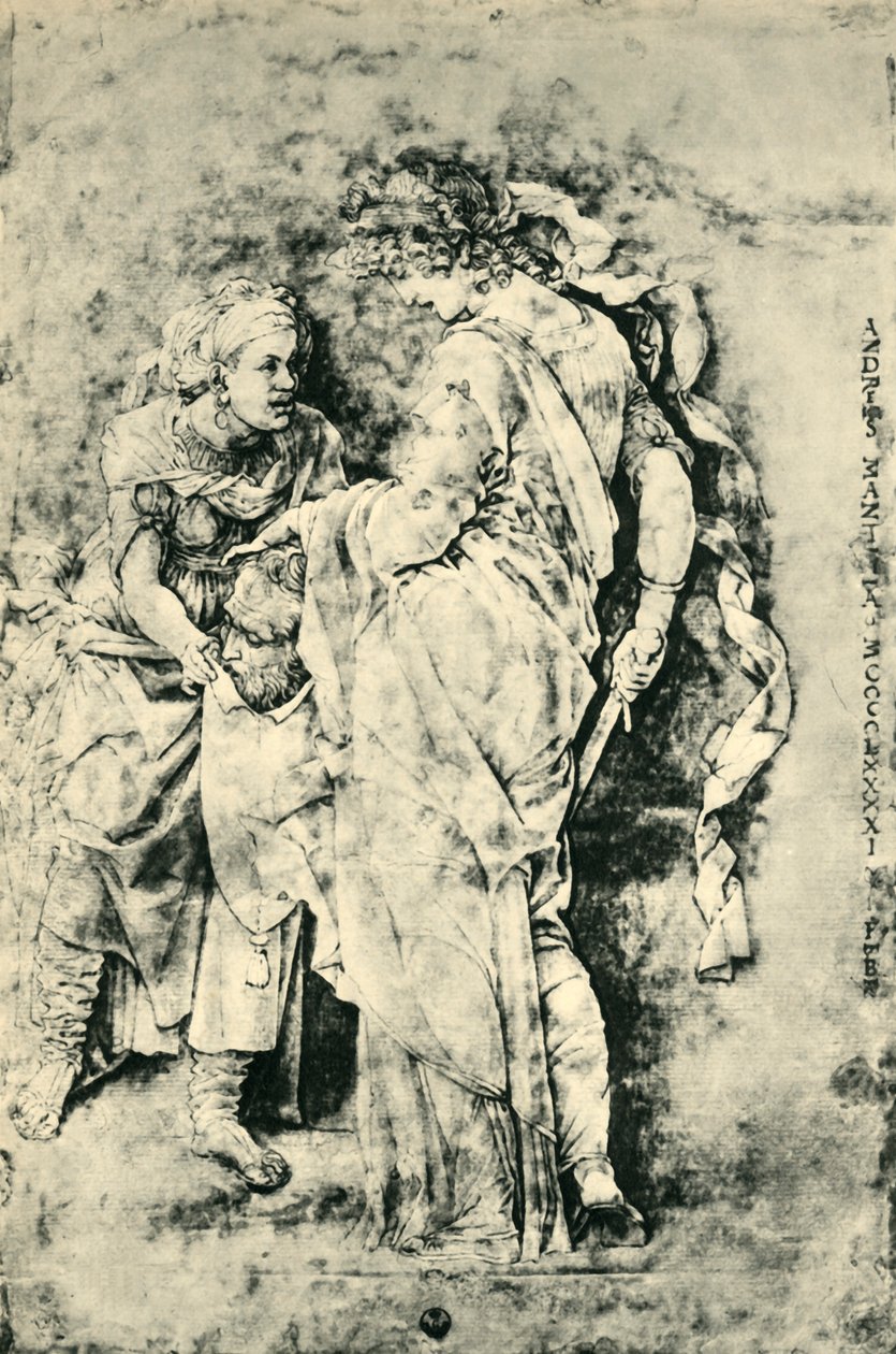 होलोफर्न के प्रमुख के साथ जूडिथ, 1490-1495, 1943। द्वारा एंड्रिया मेंटेग्ना