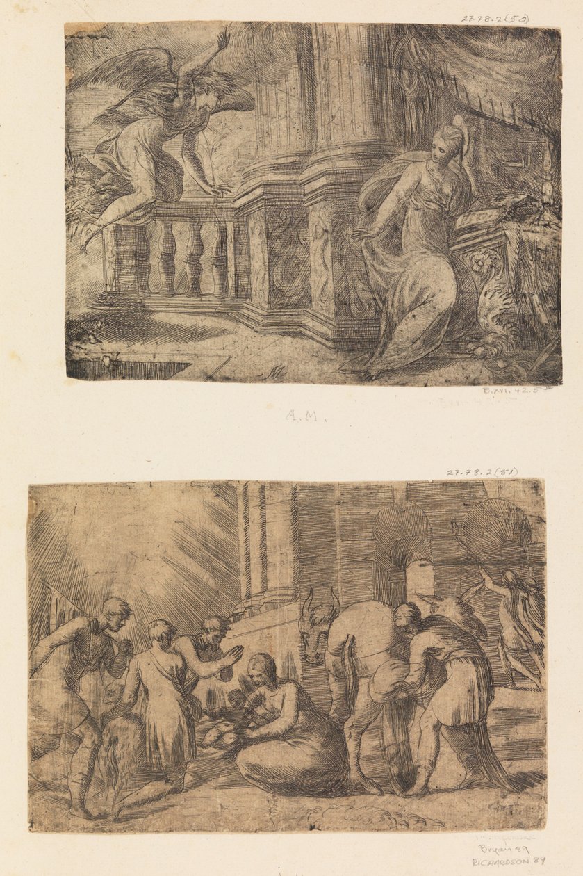 घोषणा, चरवाहों की आराधना, सीए के बाद। 1552। द्वारा एंड्रिया शियावोन
