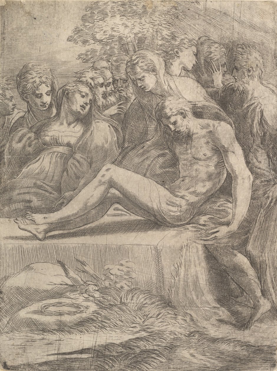 मृत मसीह पर विलाप, ca. 1545-1550। द्वारा एंड्रिया शियावोन