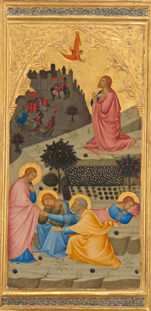 गार्डन में Agony, c.1380 (लकड़ी के पैनल पर अंडे का तापमान और सोने की पत्ती) द्वारा एंड्रिया वन्नी