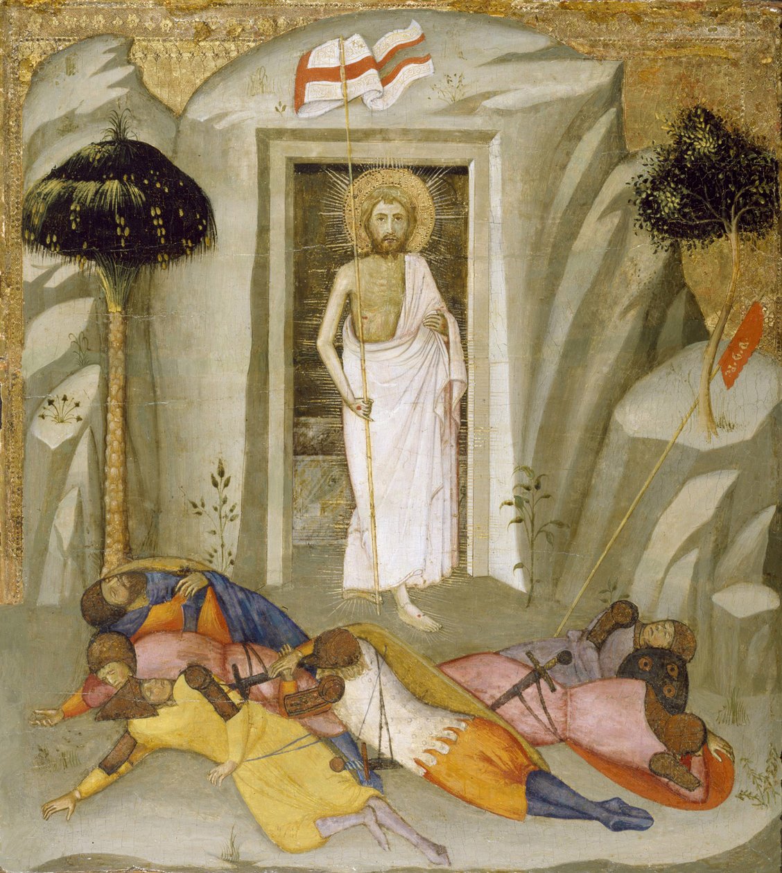 पुनरुत्थान, c.1390-1410 (पैनल पर तापमान और सोने की पत्ती) द्वारा एंड्रिया डि बार्टोलो