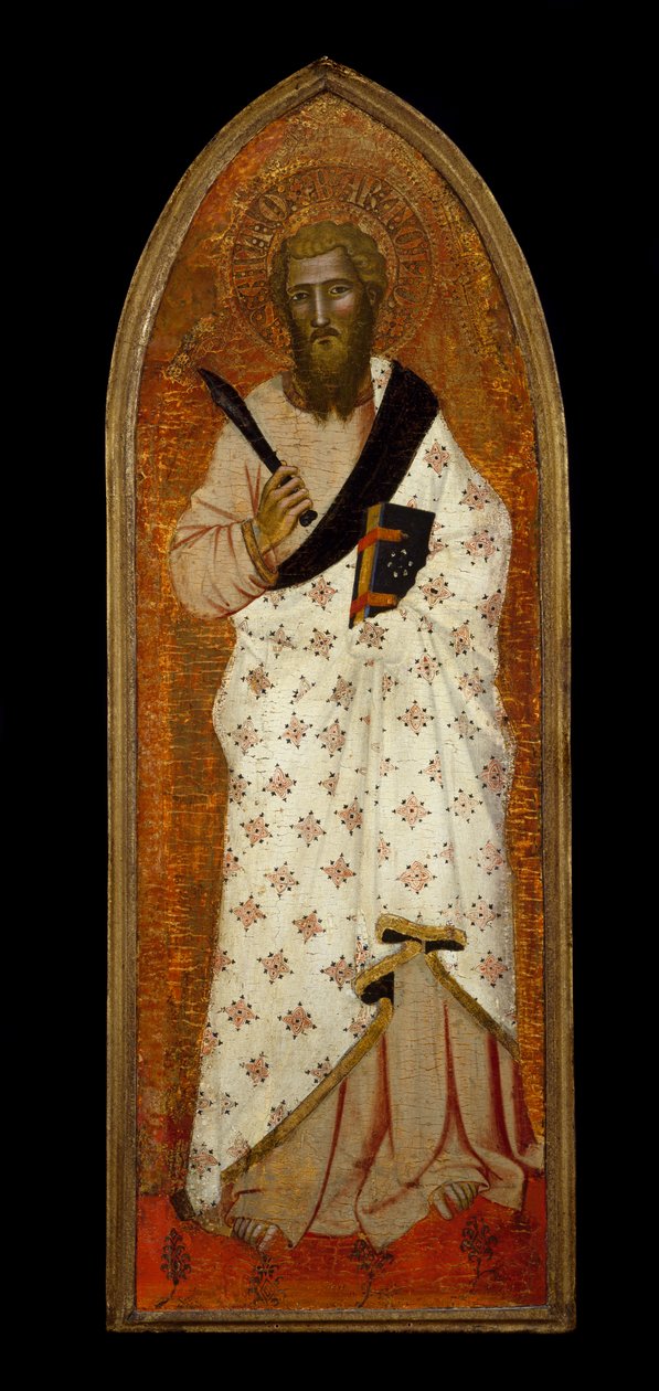 सेंट बार्थोलोम्यू, c.1360-65 (लकड़ी के पैनल पर तापमान और सोने की पत्ती) द्वारा एंड्रिया डि बोनायूटो fl.1343 77 एंड्रिया डि बोनायुटो fl.1343 77