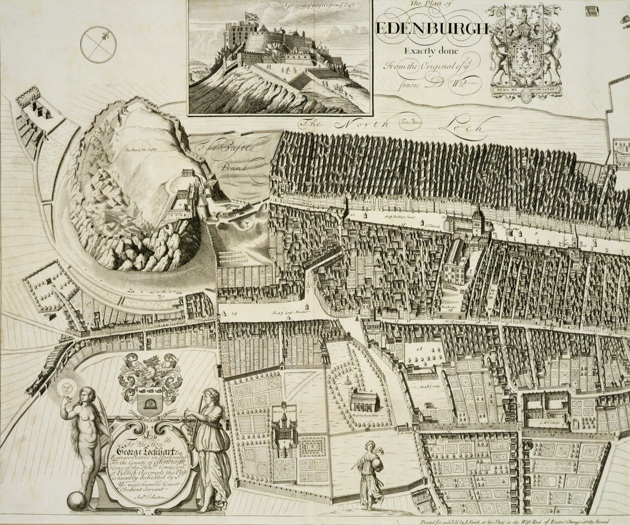 एडिनबर्ग की योजना, पब। जॉन स्मिथ द्वारा (c.1652-1742) c.1710 द्वारा एंड्रयू जॉनसन