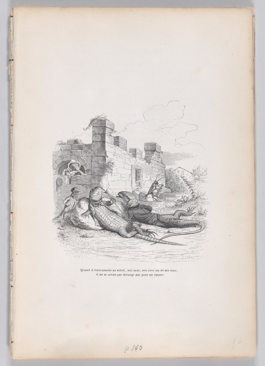 जब वह धूप में सो रहा था... के निजी और सार्वजनिक जीवन के दृश्यों से..., ca. 1837-47। द्वारा एंड्रयू बेस्ट लेलोइर