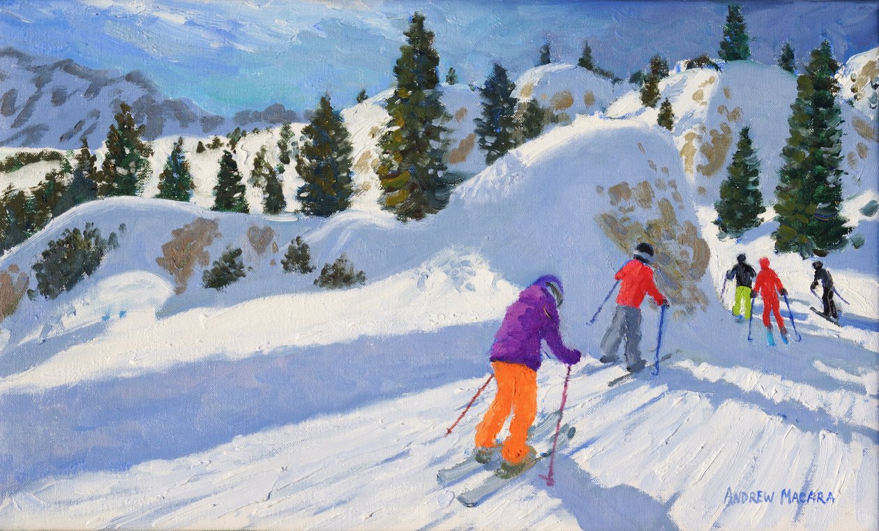 स्कीइंग, रॉक सिटी, सेल्वा गार्डेन, इटली, 2016, द्वारा एंड्रयू मकारा