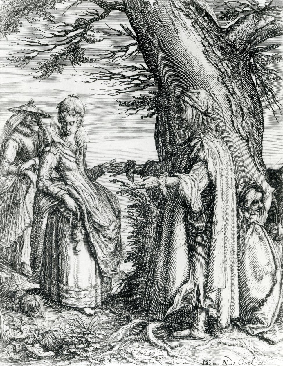 द फॉर्च्यून टेलर, c.1608 द्वारा एंड्रीज जैकबोज़ स्टॉक