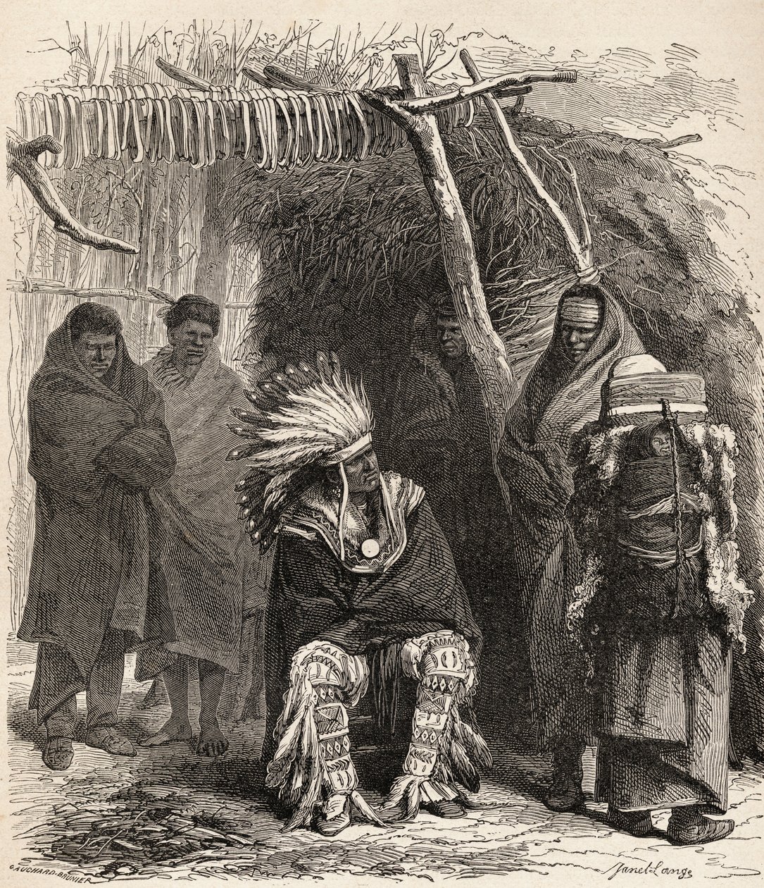 पीटर ला चेरे, &39;द वर्ल्ड इन द हैंड्स&39; का चित्रण, गौचर्ड-ब्रूनियर द्वारा उत्कीर्ण, 1878 में प्रकाशित द्वारा आंग लुइस जेनेट