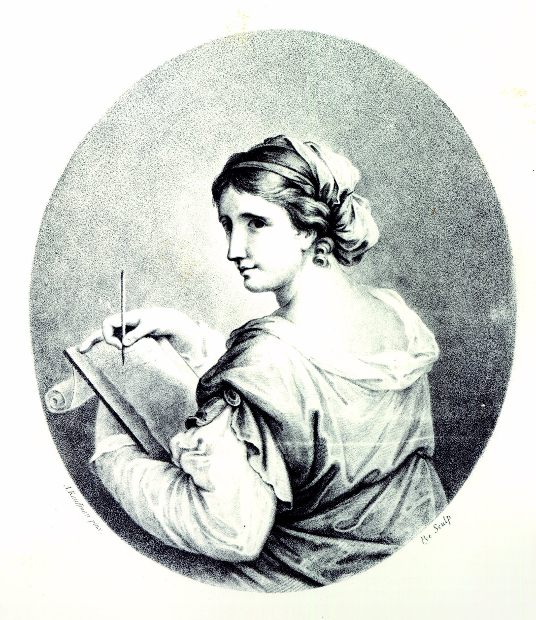 Sappho, Pye द्वारा उत्कीर्ण, 1774 द्वारा एंजेलिका कॉफ़मैन