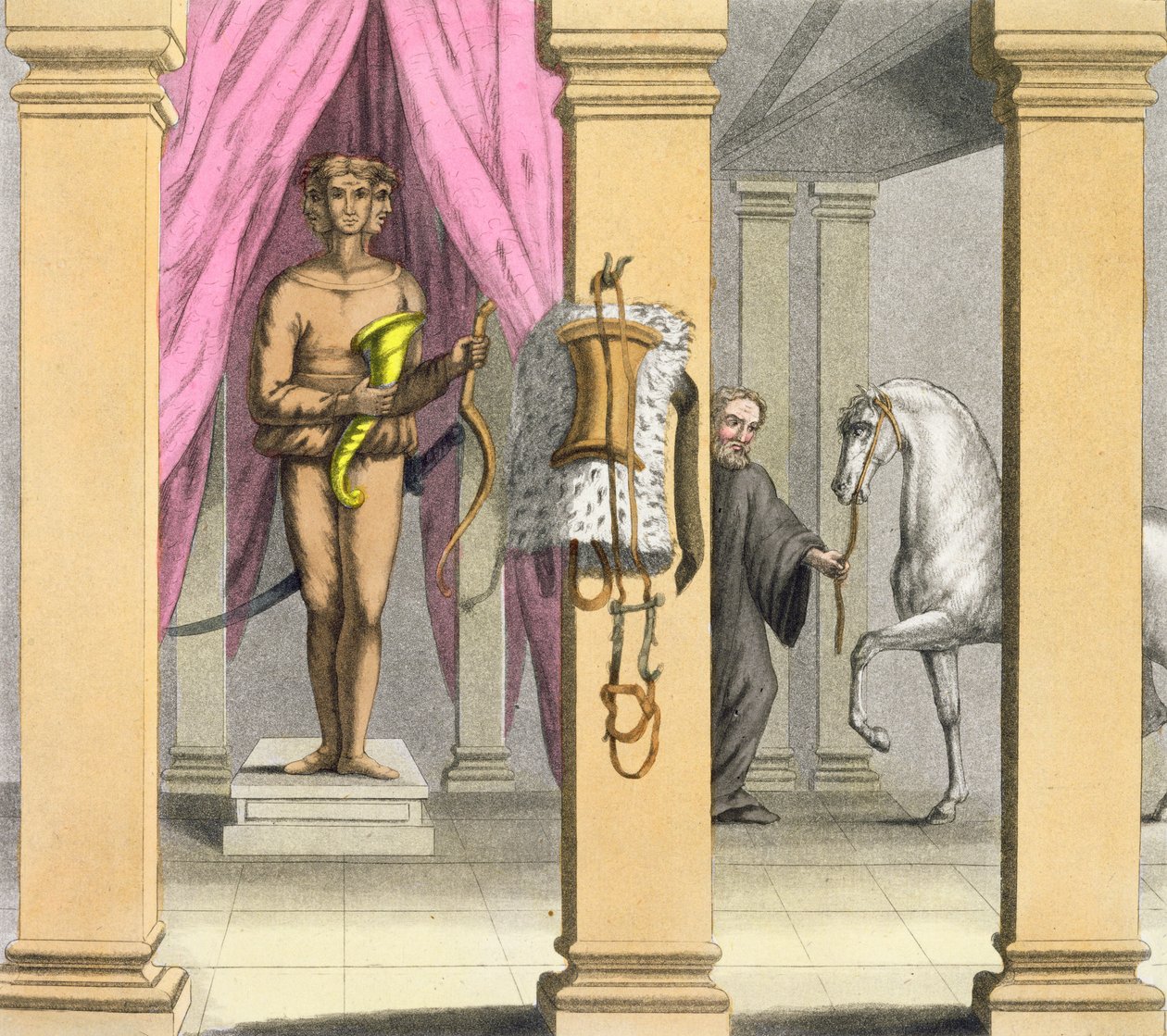 कैलीगुलाज हॉर्स, इंसीटाटा के अस्तबल, c.1800-1818 द्वारा एंजेलो बायसियोली