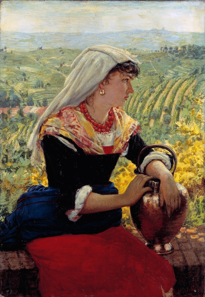 Monferrato के कपड़ों में उनकी पत्नी का पोर्ट्रेट द्वारा एंजेलो मोरबेली