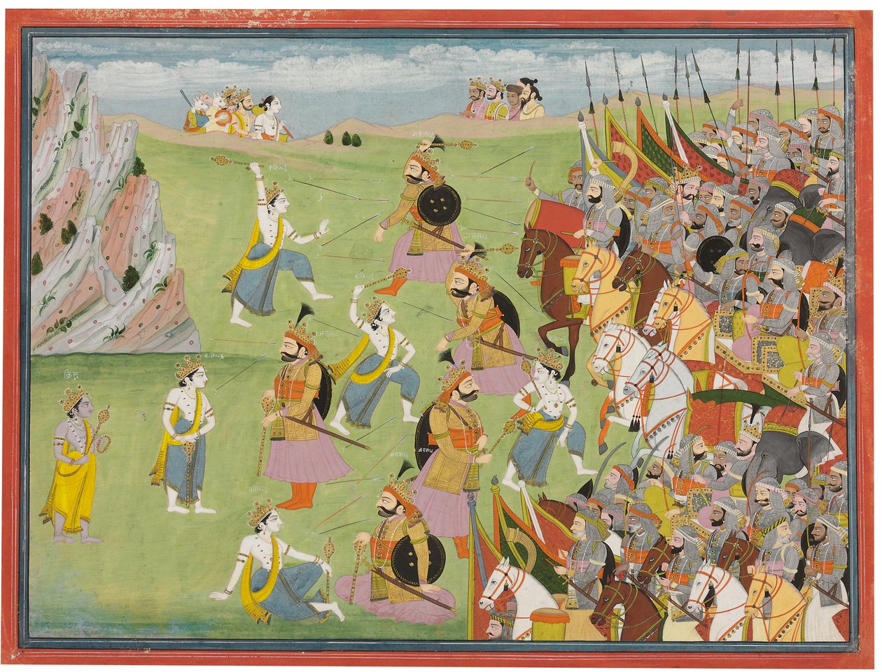 A painting from the Mahabharata: Balabhadra fighting Jarasandha, Kangra or Garhwal, c.1810-20 द्वारा एंग्लो इंडियन स्कूल