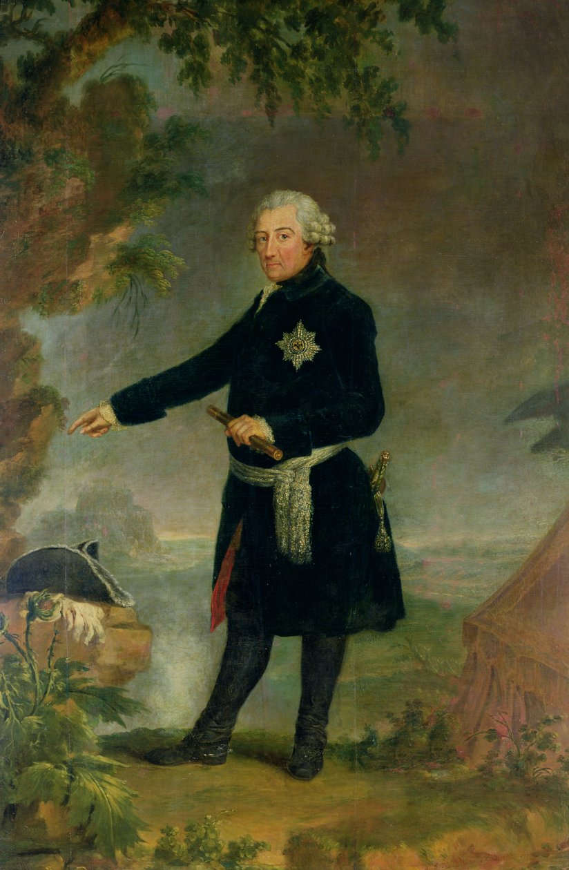 फ्रेडरिक II का पोर्ट्रेट (1712-86) महान, 1772 द्वारा अन्ना डोरोथिया थेरबस