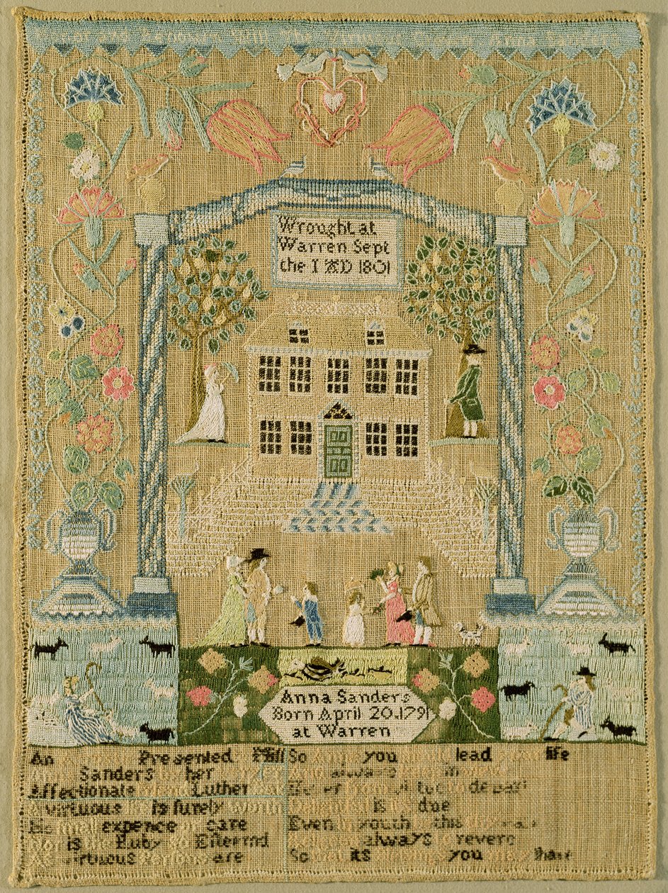 सांपला, 1801 (लिनन पर रेशम धागा) द्वारा अन्ना सैंडर्स