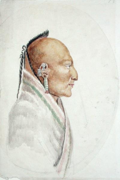 कचासुंगिया, लिटिल ओसेज के प्रमुख (कागज पर पानी के रंग का) द्वारा ऐनी मार्गुएराइट हाइड डी न्युविल
