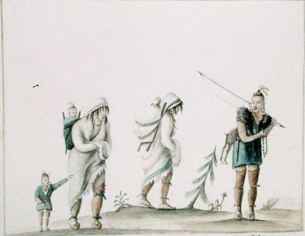 भारतीय परिवार, c.1807 (कागज पर पानी के रंग का) द्वारा ऐनी मार्गुएराइट हाइड डी न्युविल