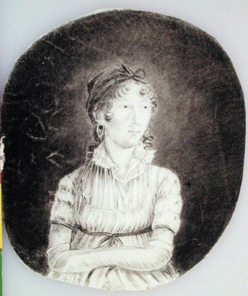 सेल्फ पोर्ट्रेट, c.1807 (कागज पर लकड़ी का कोयला) द्वारा ऐनी मार्गुएराइट हाइड डी न्युविल