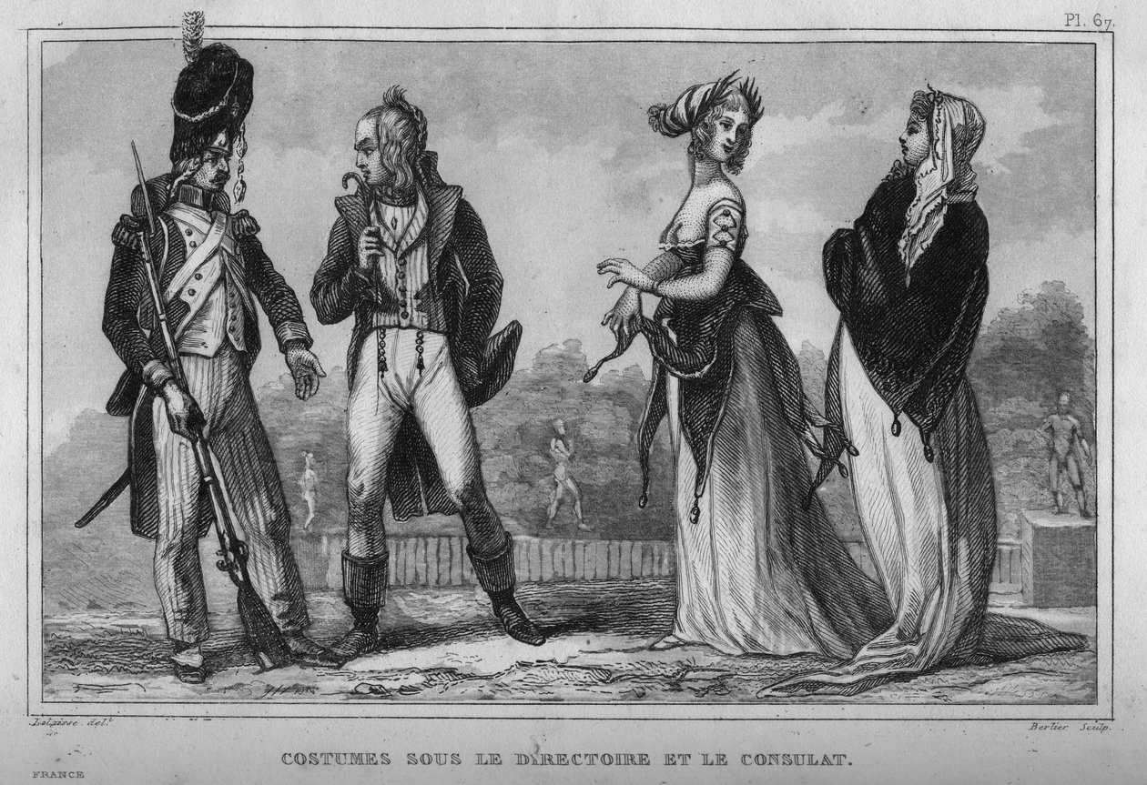 कार्यकारी बोर्ड और वाणिज्य दूतावास पर पोशाक। 1859 से "" ले मोंडे में उत्कीर्णन। सबसे दूरस्थ समय से लेकर आज तक सभी लोगों का इतिहास ”। एमई डे लॉस्टलॉट-बाचौए (लॉस्टलॉट बचौ) द्वारा। निजि संग्रह। द्वारा अनाम अनाम
