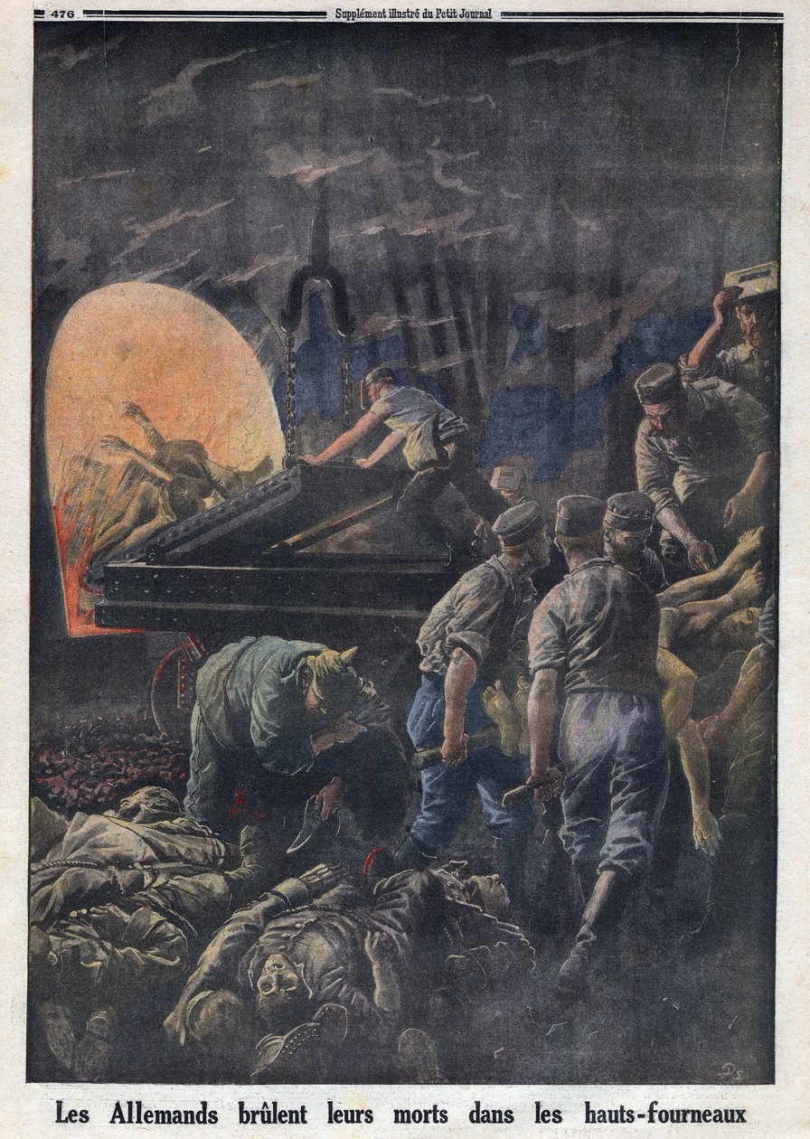 प्रथम विश्व युद्ध 1914-1918 (युद्ध 14-18)। जर्मनों ने मृत सैनिकों को भट्टियों में जला दिया। ०४/२३/१९१६ को "" ले पेटिट जर्नल" में। निजि संग्रह द्वारा अनाम अनाम