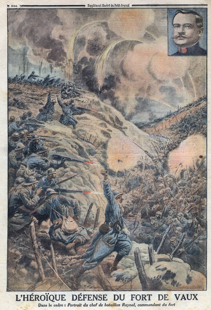 प्रथम विश्व युद्ध 1914-1918 (युद्ध 14-18)। अपने बटालियन लीडर सिल्वेन यूजीन रेनल (1867-1939) के साथ फोर्ट डी वॉक्स की वीर रक्षा। "" ले पेटिट जर्नल "में द्वारा अनाम अनाम