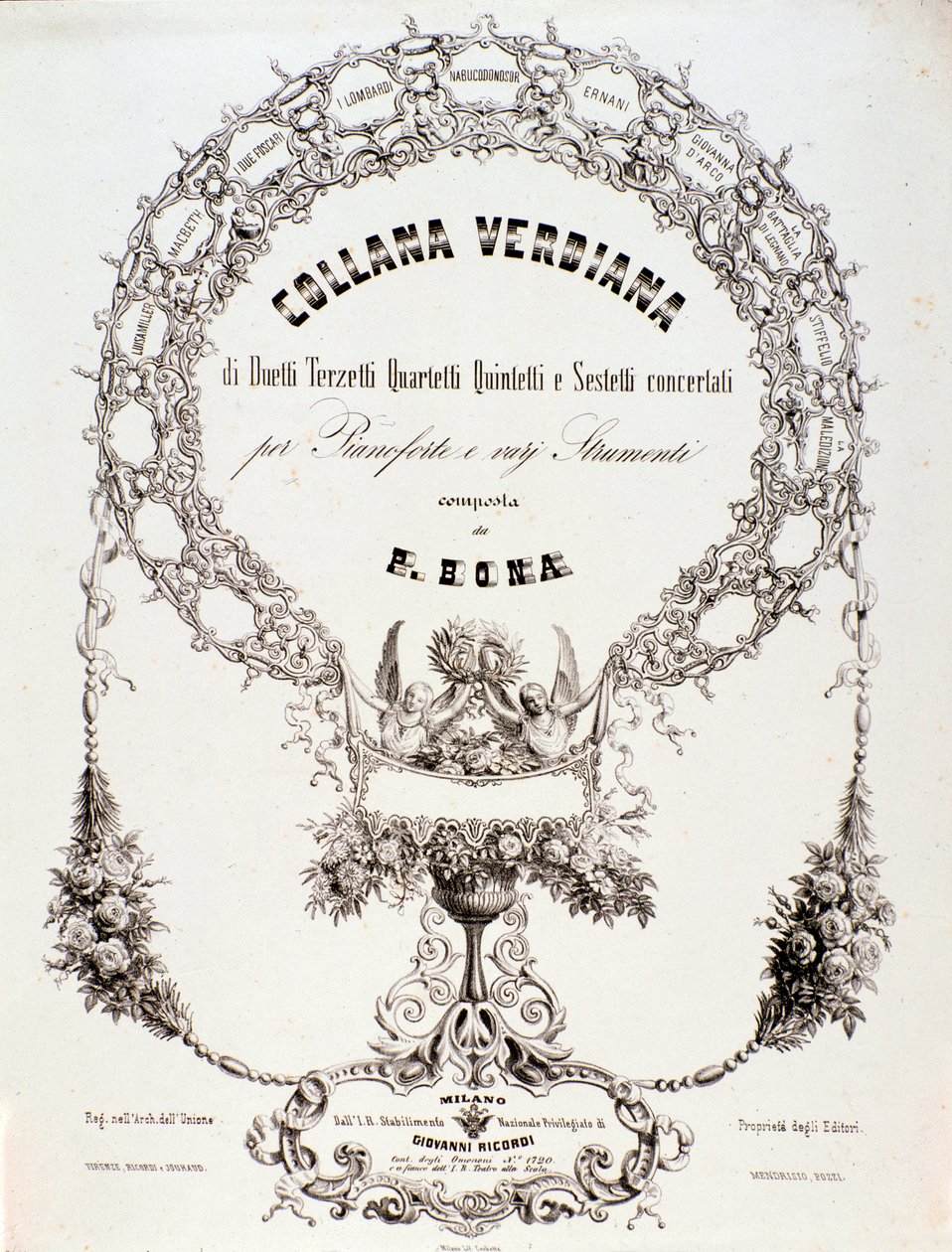 Giuseppe Verdi . द्वारा संगीत स्कोर के संग्रह का अग्रभाग द्वारा अनाम अनाम